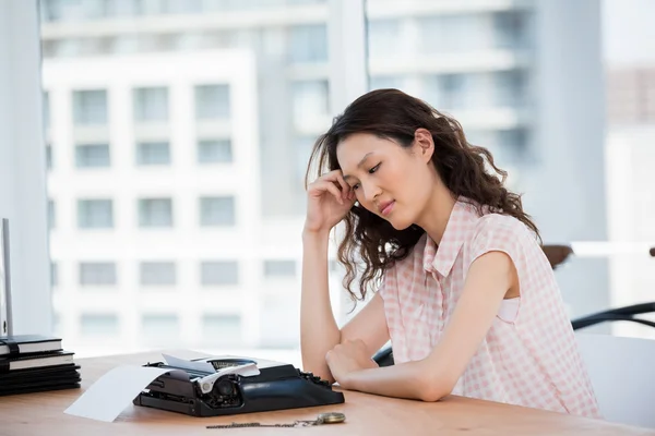 Thoughtful hipster woman — Stock Photo, Image