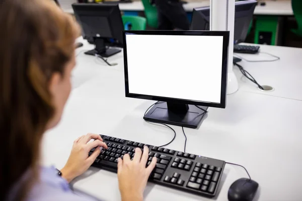 Lehrer setzt Technik ein — Stockfoto