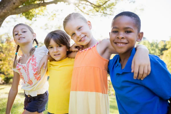 Cute children playing with bubbles — Stock Photo, Image