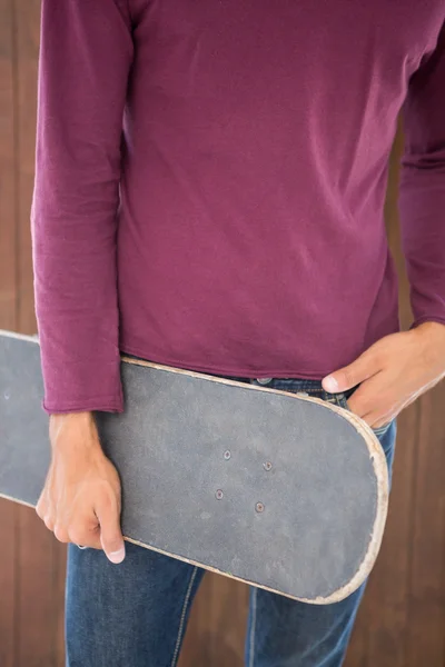 Focus on hipsters skateboard — Stock Photo, Image