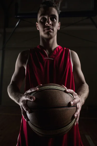 Portrait of basketball player unsmile — Stok Foto