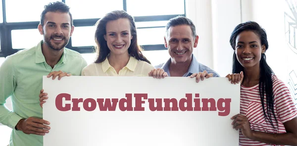 Woord crowdfunding tegen witte achtergrond — Stockfoto