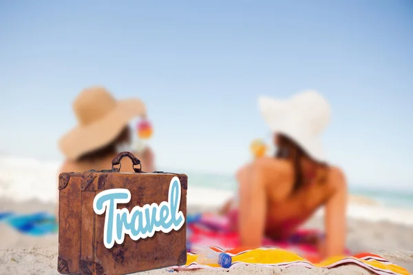 Suitcase with the message travel — Stock Photo, Image
