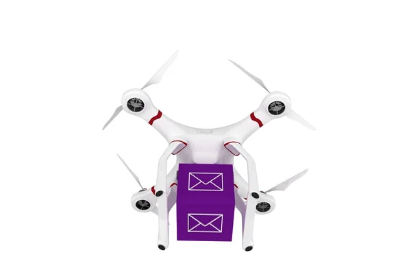 Drone, przynosząc fioletowy moduł — Zdjęcie stockowe