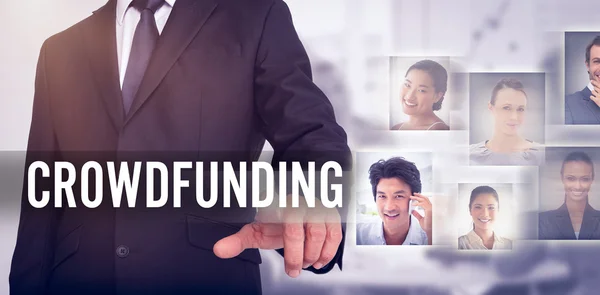 Parola crowdfunding su sfondo bianco — Foto Stock