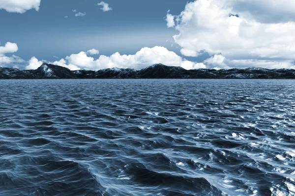 Složený obraz modrého oceánu — Stock fotografie