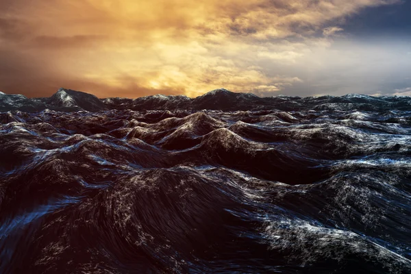 Áspero oceano azul — Fotografia de Stock