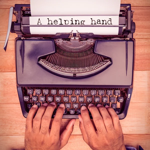 Composite image of a helping hand message — Stock Photo, Image