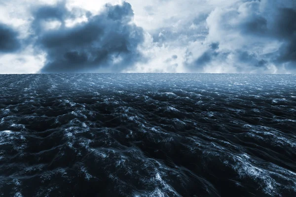 Kompozit kép durva kék óceán — Stock Fotó
