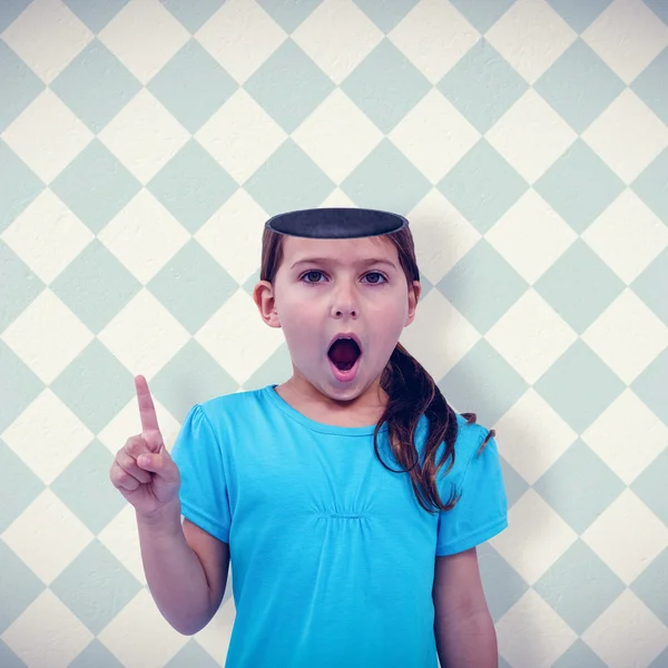 Cute girl shaking finger saying no to the camera — Stock Photo, Image