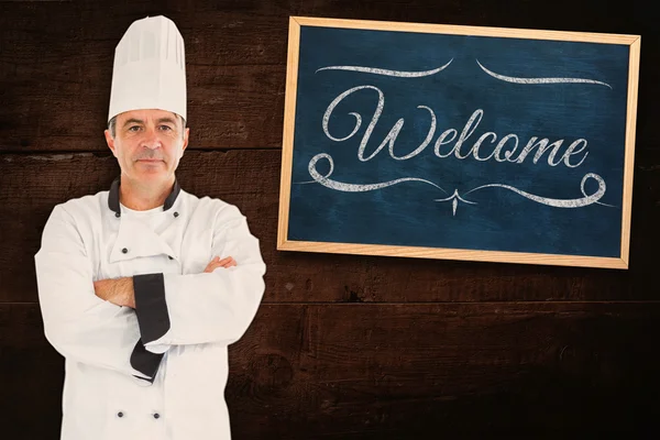 Serious chef crossed arms — Stock Photo, Image