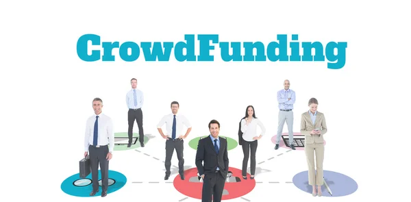 Wort Crowdfunding vor weißem Hintergrund — Stockfoto