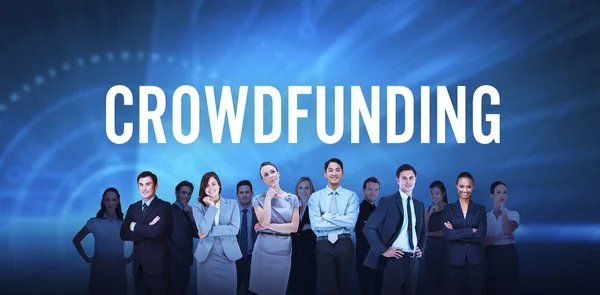 Word crowdfunding against white background — Stock Photo, Image