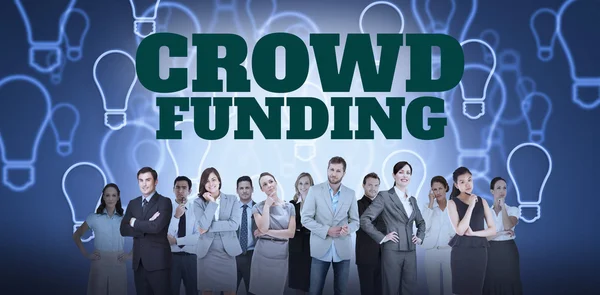Wort Crowdfunding vor weißem Hintergrund — Stockfoto
