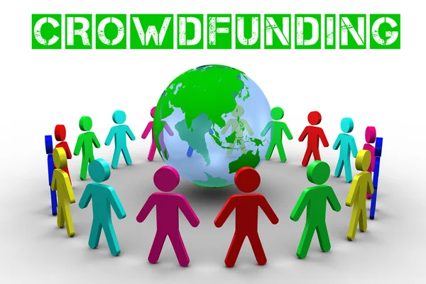 Composietbeeld van de crowdfunding van het woord — Stockfoto