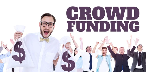 Parola crowdfunding su sfondo bianco — Foto Stock