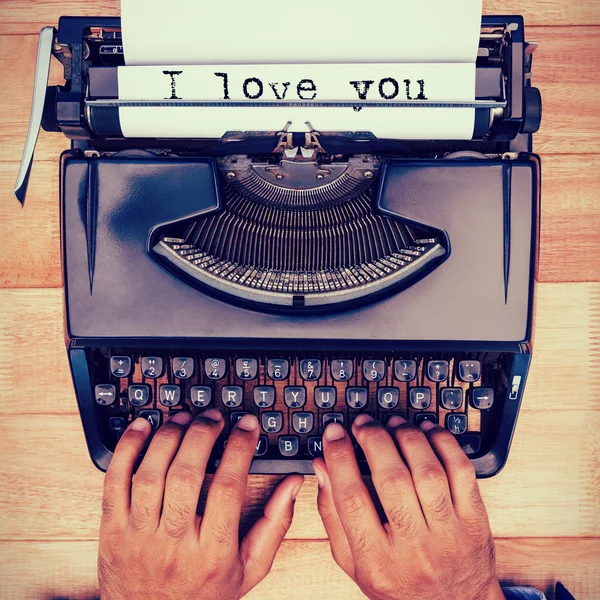 Composite image of the sentence i love you against white background — Stock Photo, Image