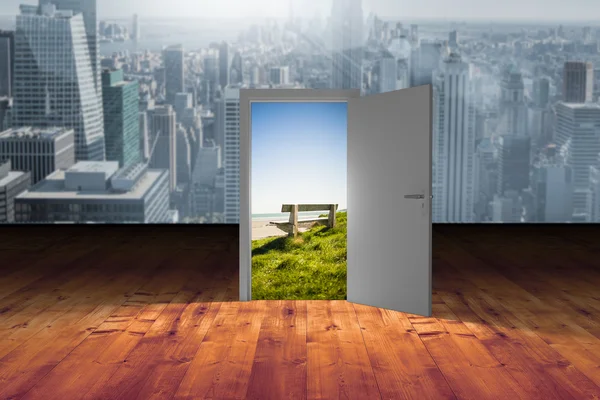 Composite image of illustration of open door — Stock Photo, Image