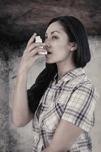Portrait d'une femme asthmatique — Photo