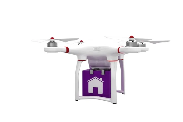 Drone, przynosząc fioletowy moduł — Zdjęcie stockowe
