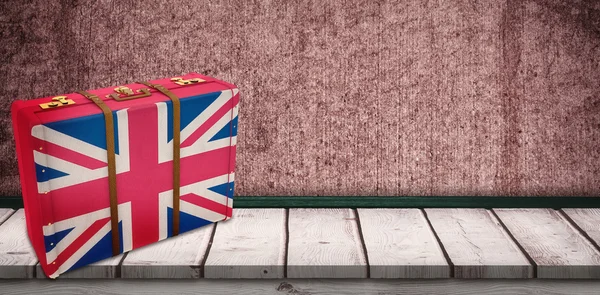 Composite image of great britain flag suitcase — Stock Photo, Image