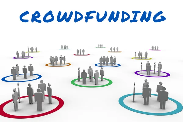 Composietbeeld van de crowdfunding van het woord — Stockfoto