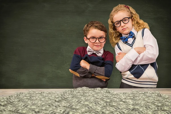 Imagem composta de alunos bonitos olhando para a câmera — Fotografia de Stock