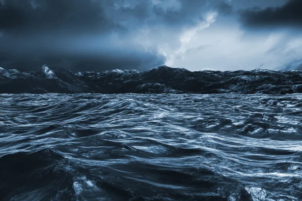 Áspero oceano azul — Fotografia de Stock