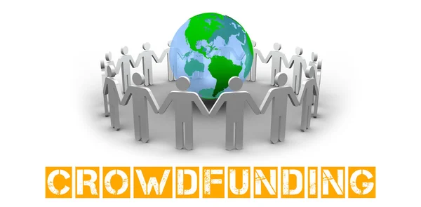 Composietbeeld van de crowdfunding van het woord — Stockfoto