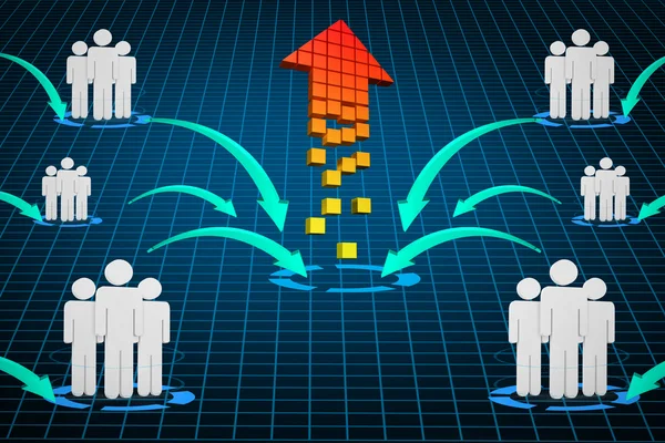 Diagramma aziendale contro il blu — Foto Stock