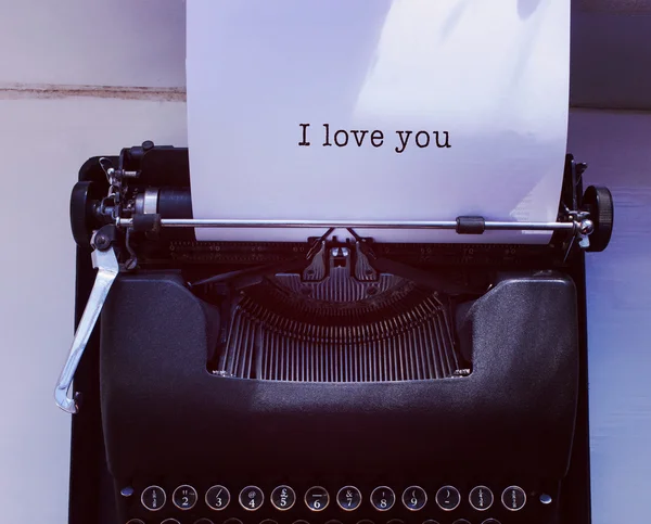 I love you message against typewriter — Stock Photo, Image