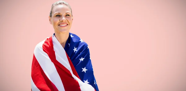 American sportswoman is smiling — Stock Photo, Image