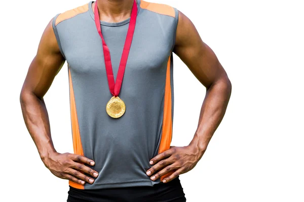 Sportlerbrust mit Medaillen — Stockfoto