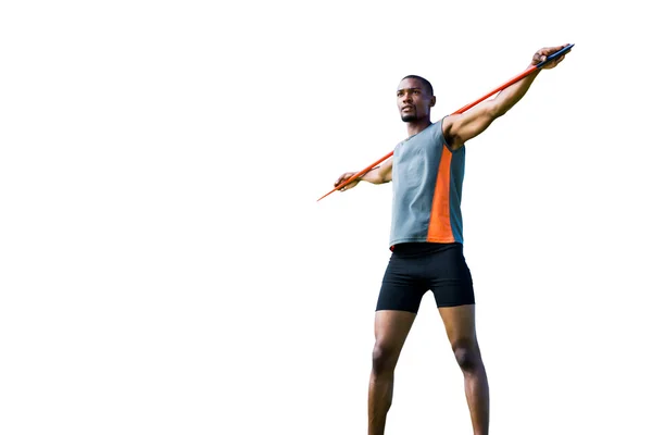 Atletic om care deține javelina lui — Fotografie, imagine de stoc