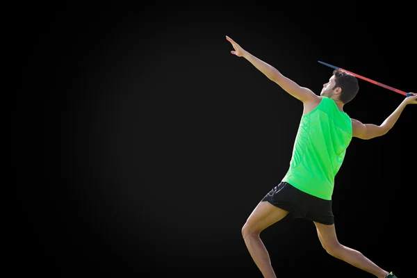 Sportovec praktikujících hod oštěpem — Stock fotografie