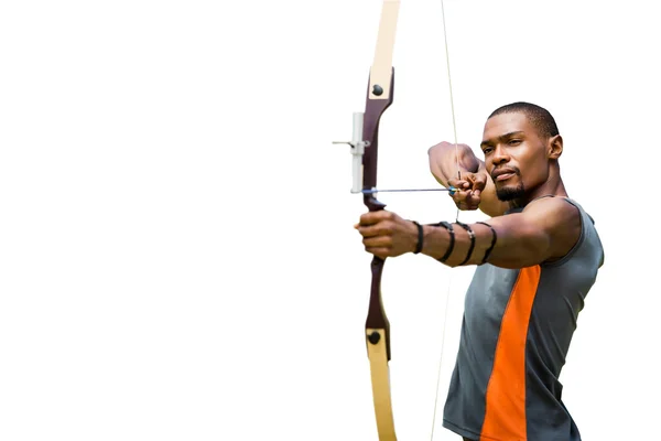 Sportsman is practicing archery — Stock Photo, Image