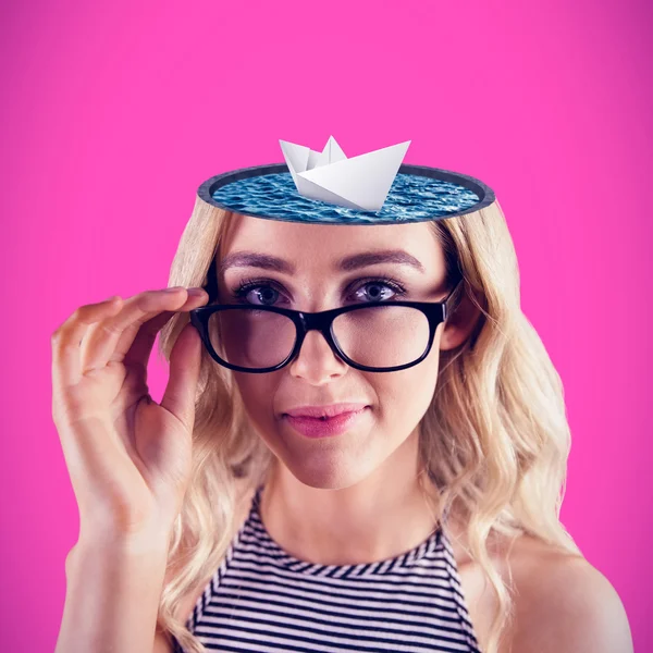 Gorgeous blonde hipster posing — Stock Photo, Image