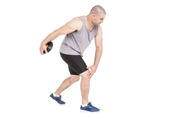 Athlete discus throwing — Stock Photo, Image