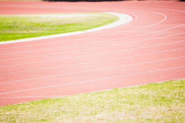 Løpebane på stadion – stockfoto