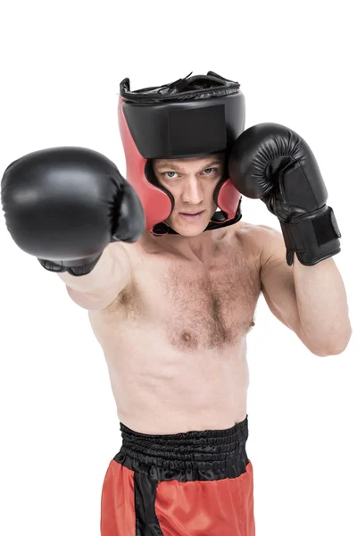 Boxeador realizando postura erguida —  Fotos de Stock