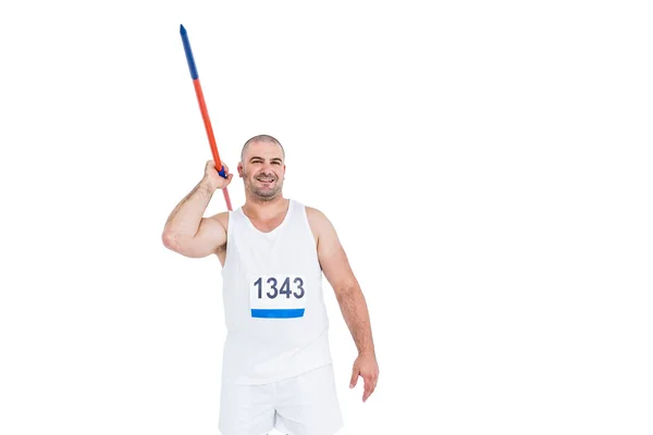 Atleet voorbereiding te gooien Javelin — Stockfoto