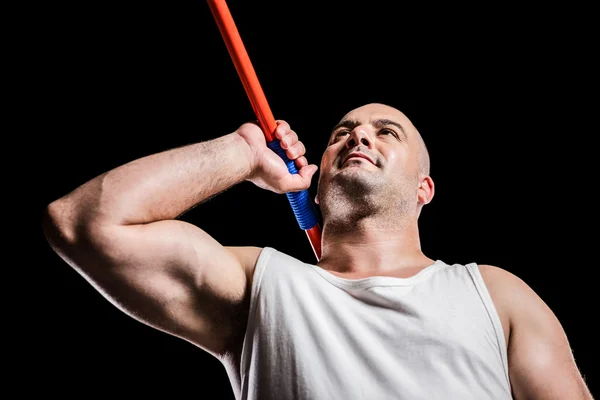 Atleet voorbereiding te gooien Javelin — Stockfoto
