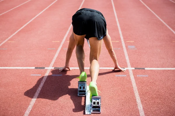 Un atleta pronto a correre — Foto Stock