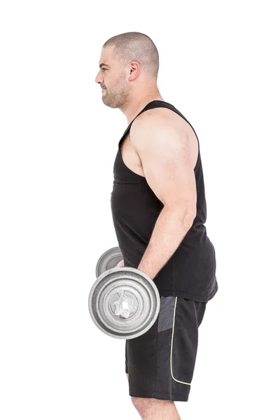 Bodybuilder beim Heben schwerer Langhantelgewichte — Stockfoto