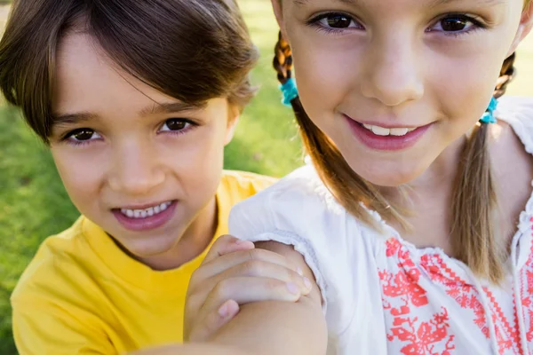 Selfie of brother and sister — Stock Photo, Image