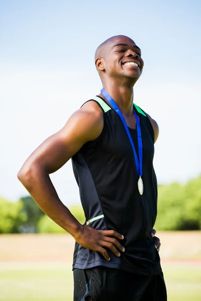 Atleta com medalha de ouro — Fotografia de Stock