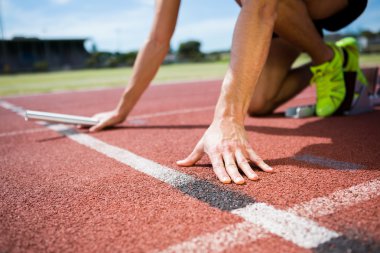 Athlete ready to start clipart