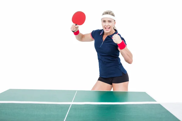 女性アスリートの再生卓球 — ストック写真