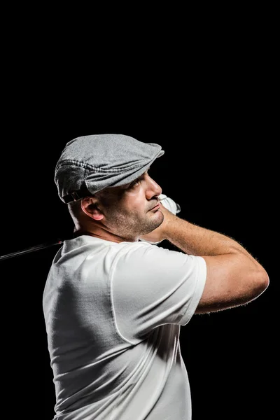 Jogador de golfe a tentar — Fotografia de Stock