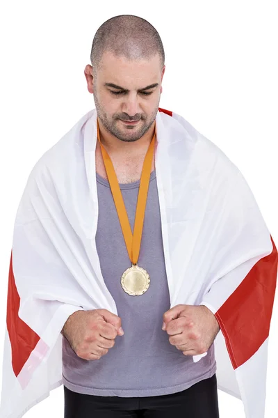 Спортсмен с олимпийской золотой медалью — стоковое фото